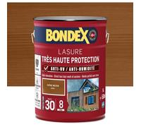 BONDEX - Lasure 2 en 1 Très Haute Protection 8 Ans - Extérieur - Anti-UV/Humidité - Application facile - Séchage rapide - Idéal pour rénover et protéger - Satin - 5L - Chêne Moyen