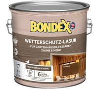 Bondex Lasure de protection météo Nussbaum 2,5 L pour 30 m² | Anti-goutte et anti-éclaboussure | Excellente protection UV | Utilisation sûre à partir de 2 °C | Satiné | Lasure de protection météo |