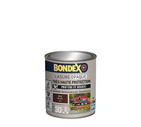 BONDEX - Lasure Opaque Très Haute Protection - Protège et Décore - Direct tous bois - Rendu parfait sans trace - 1 L Lasure Brun