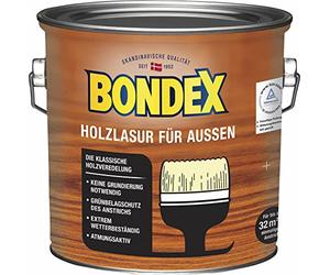 Bondex Lasure pour bois d'extérieur Rio Palissandre 4,00 l pour 52 m² - Lasure pour tous les bois - Entièrement transparente - Soulève le grain - Pas besoin d'apprêt
