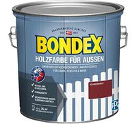 Bondex Peinture bois pour extérieur - 2,5 l - Rouge suédois - Pour environ 25 m² - Résistant aux intempéries et aux UV - Respirante - Satiné brillant