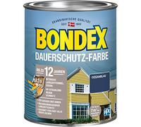 Bondex Protection longue durée - Couleur : bleu océan - 0,75 l - Pour 7 m² - Excellente stabilité des couleurs - Résistant aux intempéries et aux UV - Jusqu'à 12 ans - Brillance soyeuse - Peinture de protection permanente - Couleur bois