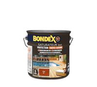 BONDEX - Saturateur Terrasse Bois Intérieur & Extérieur - Idéale pour Rénover, Décorer et Protéger - À Base d'Eau - Haute Protection - Anti-UV, Anti-Grisaillement - Mat - 2,5L - Teck
