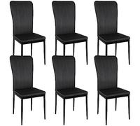 BONDGG Chaise de Salle à Manger,Chaise de Cuisine, Dossier Courbé/Ergonomique/Velours/Confortable et Simple,40cm x 37cm x 97cm(Lot de 2/4/6/8) Noir (6, Noir)