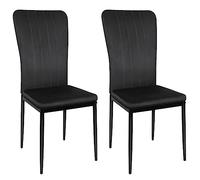 BONDGG Chaise de Salle à Manger,Chaise de Cuisine, Dossier Courbé/Ergonomique/Velours/Confortable et Simple,40cm x 37cm x 97cm(Lot de 2/4/6/8) Noir (2, Noir)