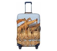 BONDIJ Housse de bagage de voyage anti-poussière Girafes Famille Valise Housse de protection pour 45,7 à 81,3 cm, Noir , XL