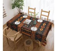 BONDIJ Nappe traditionnelle avec motif africain traditionnel - Nappe résistante aux déversements - Tissu décoratif pour table de cuisine et salle à manger intérieure et extérieure - 137 x 183 cm