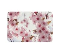 BONDIJ Tapis de bain motif fleurs de cerisier - Confortable - Antidérapant - Accessoires modernes - 40,6 x 61 cm