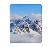 BONDIJ Tapis de souris - Tapis de souris rectangulaire en caoutchouc antidérapant - Motif montagne enneigée - Tapis de souris décoratif