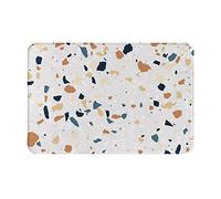 BONDIJ Terrazzo Tapis de bain marbré pastel, tapis de sol confortable pour salle de bain, tapis de douche, cuisine, décoration d'intérieur, accessoires modernes, 40,6 x 61 cm