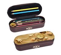 BONDIJ Trousse à crayons en cuir imprimé paysage brumeux, grande capacité, trousse à crayons mignonne avec fermeture éclair, Mer et plage, Taille unique