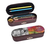 BONDIJ Trousse à crayons en cuir imprimé paysage brumeux, grande capacité, trousse à crayons mignonne avec fermeture éclair, Peinture du cerveau gauche et droit, Taille unique