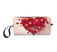BONDIJ Trousse de maquillage de voyage, trousse de toilette portable, grande capacité, arbre à cœur, trousse cosmétique de voyage, sac de rangement multifonctionnel, blanc, taille unique, blanc,