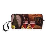 BONDIJ Trousse de maquillage de voyage, trousse de toilette portable, grande capacité, cave à vin rouge, sac de voyage, sac de rangement multifonction, blanc, taille unique, Blanc, Taille unique,
