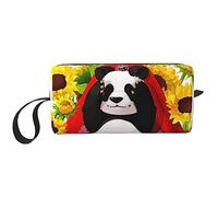 BONDIJ Trousse de maquillage de voyage, trousse de toilette portable, grande capacité, fleur tournesol, sac de rangement multifonctionnel, blanc, taille unique, BLANC, One Size