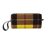 BONDIJ Trousse de maquillage de voyage, trousse de toilette portable, grande capacité, jaune, gris, noir, à carreaux, sac cosmétique de voyage, sac de rangement multifonctionnel, blanc, taille unique,