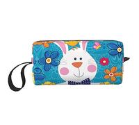 BONDIJ Trousse de maquillage de voyage, trousse de toilette portable, grande capacité, joyeuses Pâques, vacances, trousse cosmétique de voyage, sac de rangement multifonctionnel, blanc, taille unique