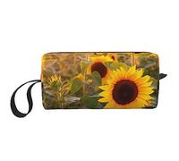 BONDIJ Trousse de maquillage de voyage, trousse de toilette portable, grande capacité, sac à cosmétiques de voyage tournesol, sac de rangement multifonctionnel, blanc, taille unique, blanc, taille