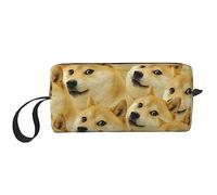 BONDIJ Trousse de maquillage de voyage, trousse de toilette portable, grande capacité, sac de voyage Mr Doge Meme, sac de rangement multifonctionnel, blanc, taille unique, Blanc, Taille unique,