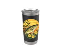 Bondissant rayé et fleurs de jasmin Gobelet isotherme en acier inoxydable double paroi