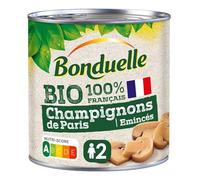Bonduelle Champignons Émincés Bio, 100% Francais, 390g - Délicieuses conserves de légumes pour une cuisine saine et naturelle - Le Lot De 4