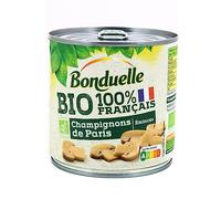 Bonduelle - Champignons émincés Bio 100% Français, Savoureux et Pratiques, Bocal 390g - Lot de 4