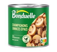 BONDUELLE Champignons Émincés Épais en Conserve 230g - Sans Sulfite, Sans Additif - Coupe Nette et Texture Gourmande - Lot de 4