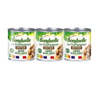 BONDUELLE Champignons Entiers 345g, conserve de légumes prête à cuisiner pour vos recettes gourmandes- Lot De 4