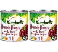 BONDUELLE - Haricots Rouges Nature - Gamme Très Peu de Jus - Sans Conservateur - Nutri-Score A - Boîte de Conserve 310 g (Lot de 2)