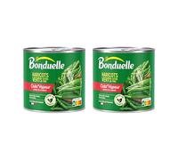 BONDUELLE - Haricots Verts Extra-Fins - Cuits à la Vapeur - Nutri-Score A - Boîte de Conserve 590 g (Lot de 2)