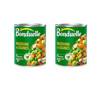 BONDUELLE - Macédoine de Légumes - Texture Ferme - Sans conservateur* - Nutri-Score A - Boîte de Conserve 800 g (Lot de 2)