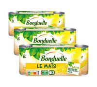 BONDUELLE - Maïs Sans Résidu De Pesticides - Croquant - Sans OGM* - Nutri-Score A - Boîtes de Conserve de 150 g x 3 (Lot de 3)