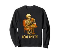 Bone Appétit Funny Halloween Burger Skeleton Eating Burger Sweatshirt
