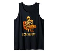 Bone Appétit Funny Halloween Pizza Skeleton Eating Pizza Débardeur
