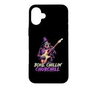 Bone Chillin' Churchill Vampire Jouant de la Guitare Alt Britannique Coque pour iPhone 16 Plus