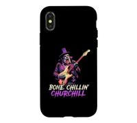 Bone Chillin' Churchill Vampire Jouant de la Guitare Alt Britannique Coque pour iPhone X/XS