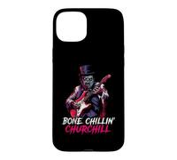 Bone Chillin' Churchill Zombie Guitare Britannique Alt UK Coque pour iPhone 15 Plus