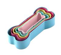 Bone Cookie Cutter - Lot de 5 coupe-biscuits en forme d'os de chien - En acier inoxydable - Coupe-biscuits colorés en forme d'os - Collations faites maison - Artisanat pour gâteaux et fondants