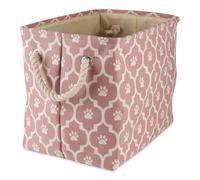 Bone Dry Empreintes de pattes en treillis, coton, rose, rectangle moyen