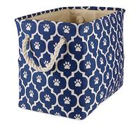 Bone Dry Empreintes de pattes en treillis, coton, bleu nautique, rectangle moyen