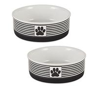 Bone Dry Lot de 2 gamelles en céramique pour Animal Domestique, passent au Lave-Vaisselle, Taille M, 15,2 x 5,4 cm, Noir