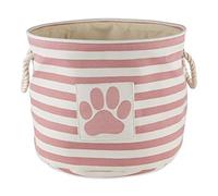 Bone Dry Panier rond en coton avec patte rayée, rose, taille S