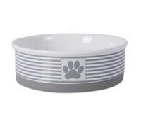 Bone Dry Paw & Patch Grande gamelle en céramique pour Animaux de Compagnie, 19,1 x 6,1 cm, Gris
