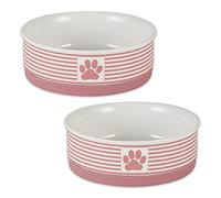 Bone Dry Paw & Patch Lot de 2 Figurines en céramique pour Animal Domestique Rose Taille M 15,2 x 5,4 cm