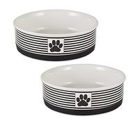 Bone Dry Paw & Patch Lot de 2 Grands Ensembles en céramique pour Animaux de Compagnie Noir 19,1 x 6,1 cm