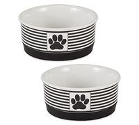 Bone Dry Paw & Patch Lot de 2 Petits Ensembles en céramique pour Animaux de Compagnie Noir 10 x 5 cm
