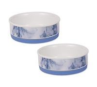Bone Dry Pet Bowl Collection Lot de 2 Bols en céramique Bleu Taille M