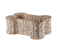 Bone Dry Pet Storage Collection Panier à jouets en forme d'os en jacinthe Blanc délavé Taille L