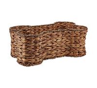 Bone Dry Pet Storage Collection Panier à jouets en jacinthe en forme d'os Marron foncé Taille S