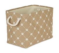 Bone Dry Pet Storage Paw and Bone, Trellis Collection, Medium Rectangle, 16x10x12, Taupe